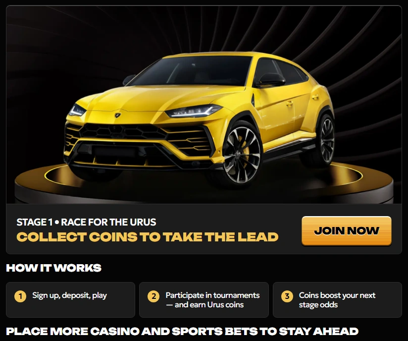 Lamborghini Urus Promotion at Spinsy Casino